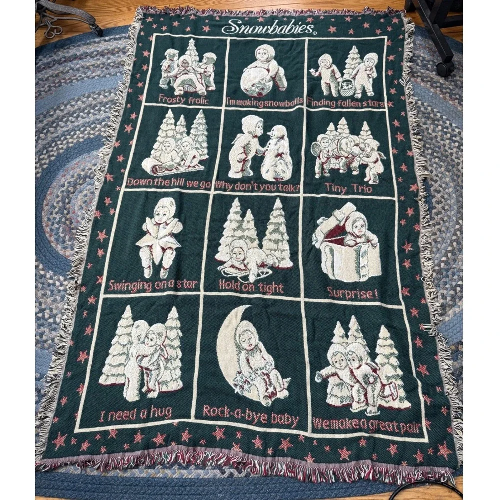 Department 56‎ Goodwin Weavers Snowbabies Triple Woven Throw Christmas Tapestry